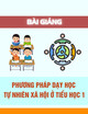 Bài giảng Phương pháp dạy học Tự nhiên xã hội ở tiểu học 1 - Trường ĐH Phạm Văn Đồng